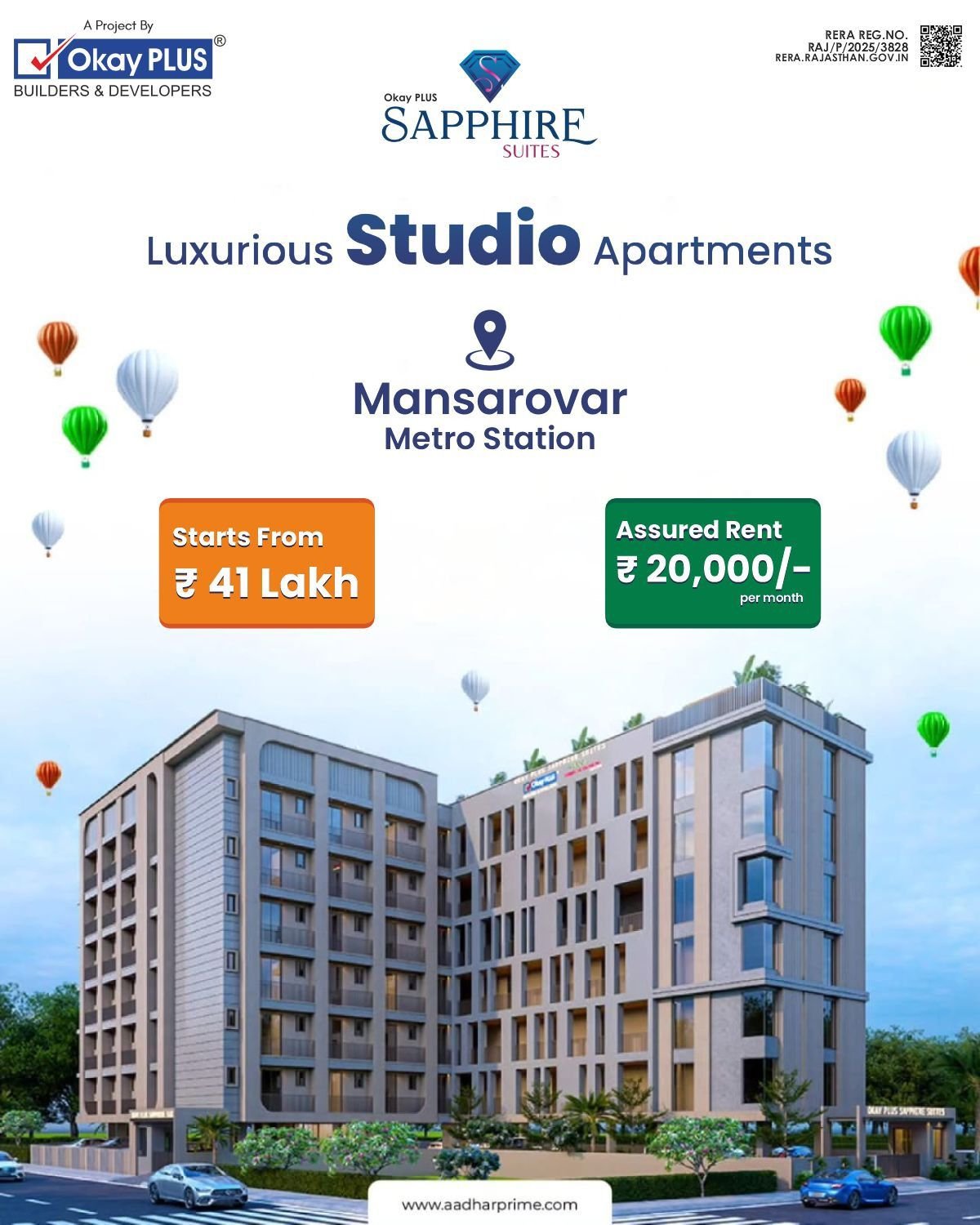 Sapphire Suites Luxury Apartments and Flats near Mansarover Metro Station in Mansarovar Jaipur - Photo 2