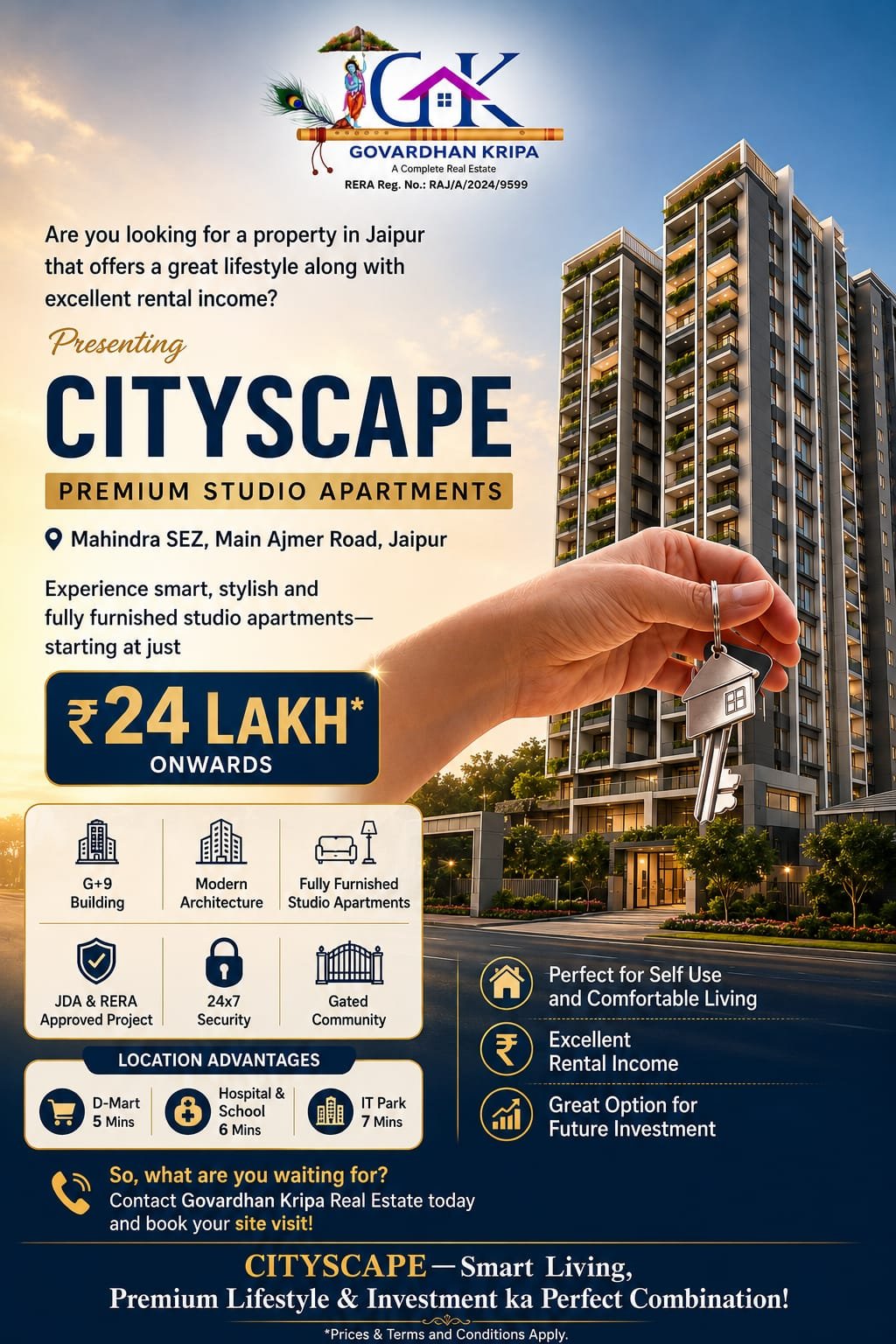Studio apartment in Ajmer Road Jaipur - Apartment For Sale | Jaipur Dream Homes